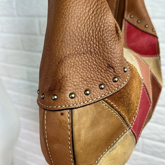 FOSSIL 1954 PATCHWORK GENUINE LEATHER HOBO SHOULDER BAG WOVEN STRAP - Picture 5 of 16